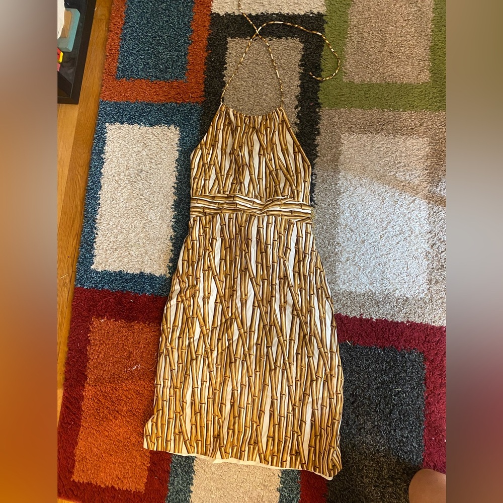 vintage 00s nicole miller silk halter dress